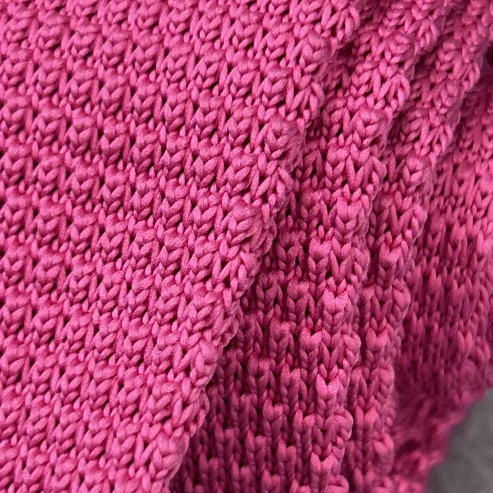 Jacob Alexander Knit Tie Hot Pink Skinny Square End 100% Microfiber‎ 58